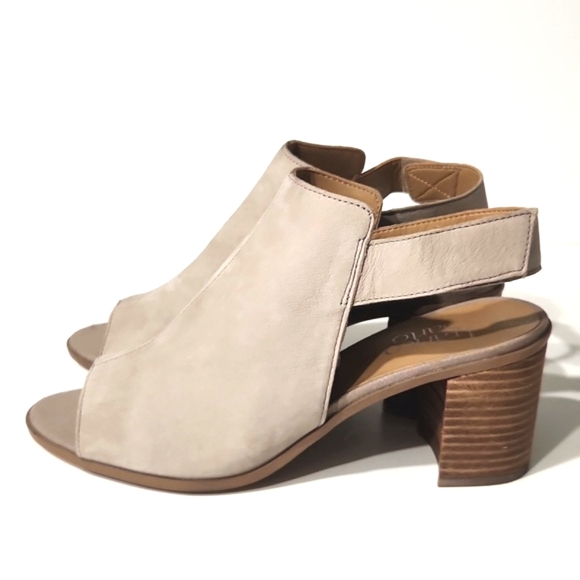 Franco Sarto Helix Leather Taupe Peep Toe Heels Size 9M EUC! - Picture 4 of 9